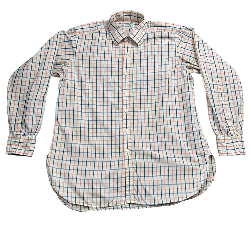 Turnbull & Asser Dress Shirt Men 17 XL Multicolor Check Made in England
